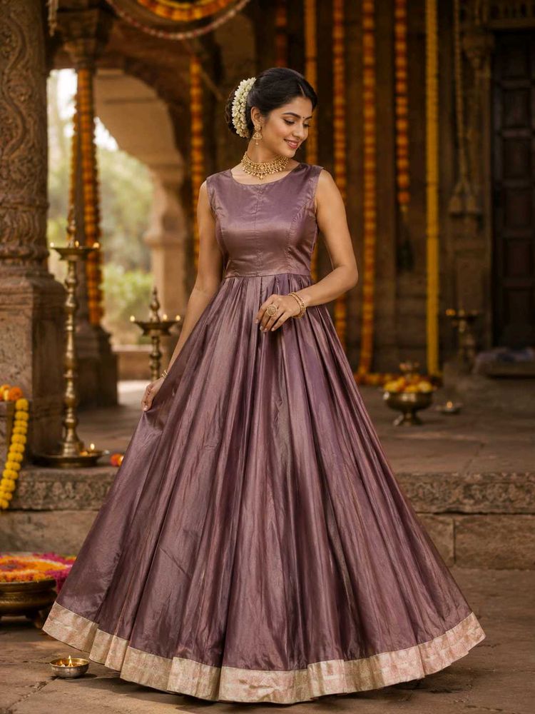 Elegant Silk Blend Ethnic Gown