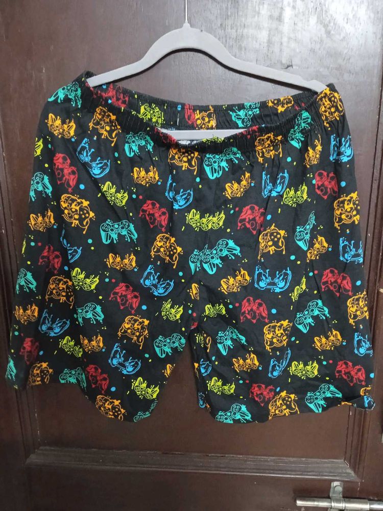 Funky Controller Print Pajama Shorts