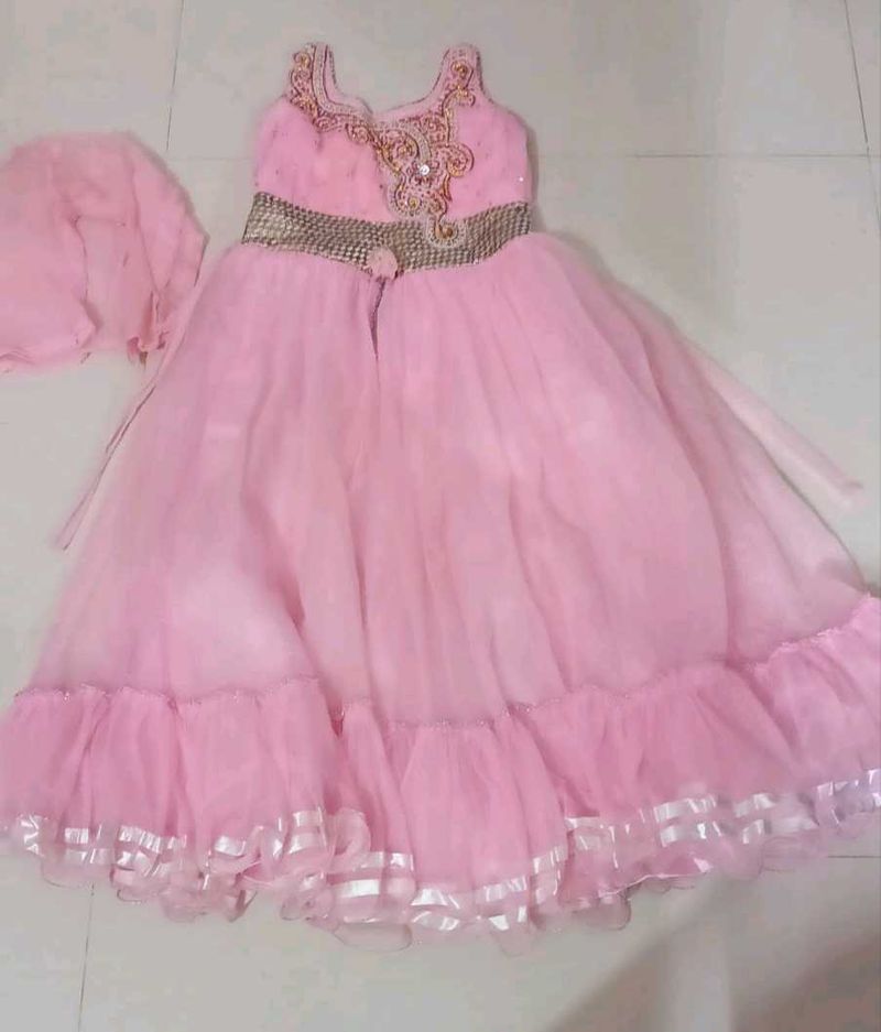 Girls Pink Party Wear dress
