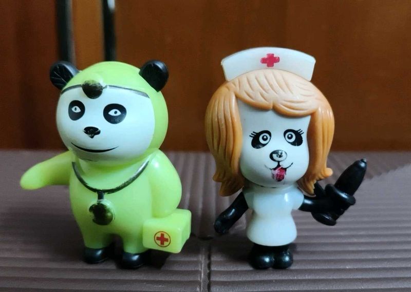 set of 2 cadbury gems panda toys