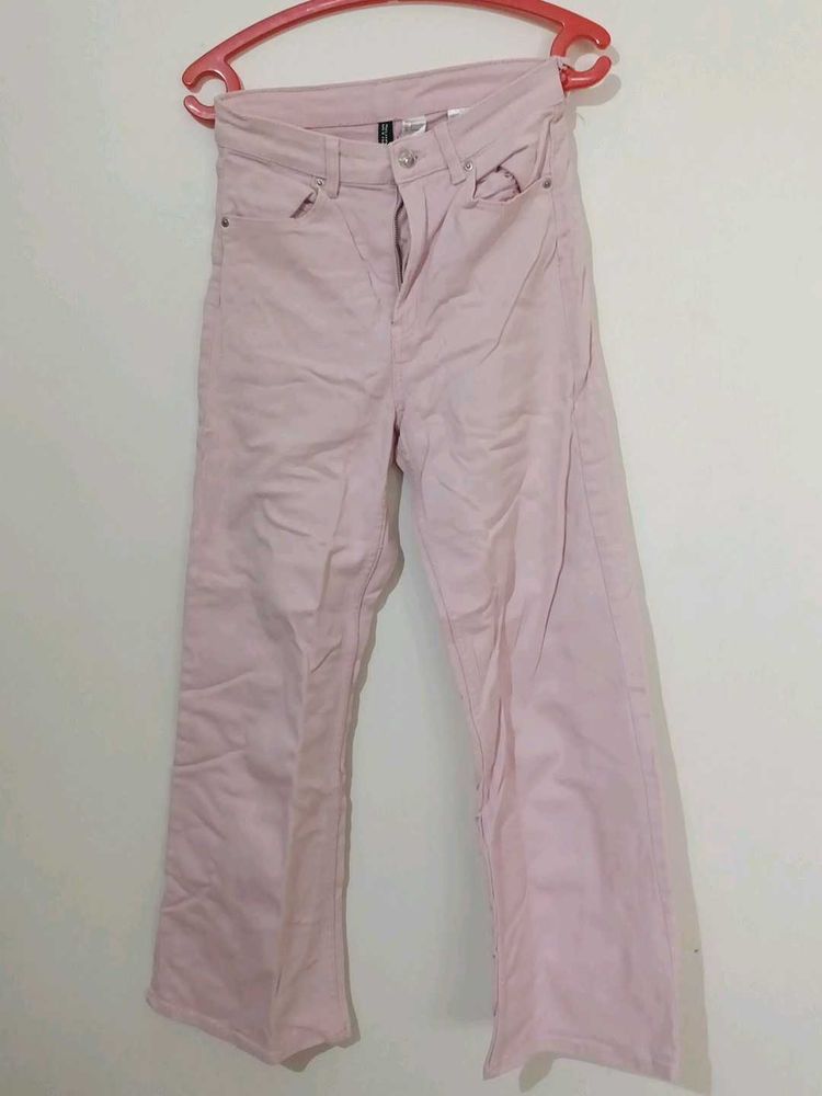 H&amp;M Pink Wide Leg Jeans