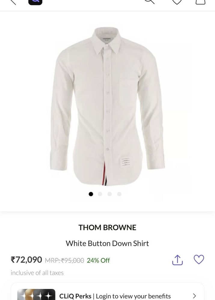 THOM BROWNE White Button Down Shirt
