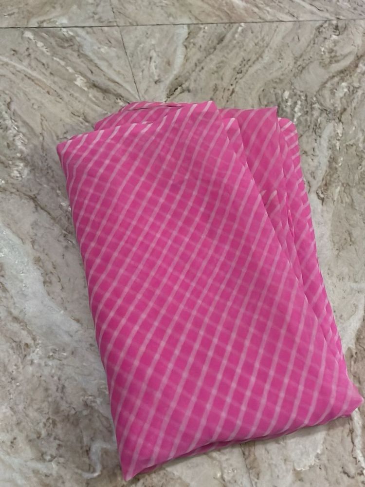 Vibrant Pink Striped Saree