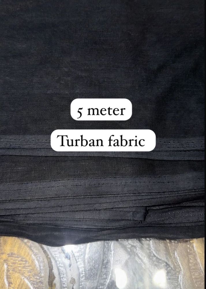 5 Meter Black Turban Fabric