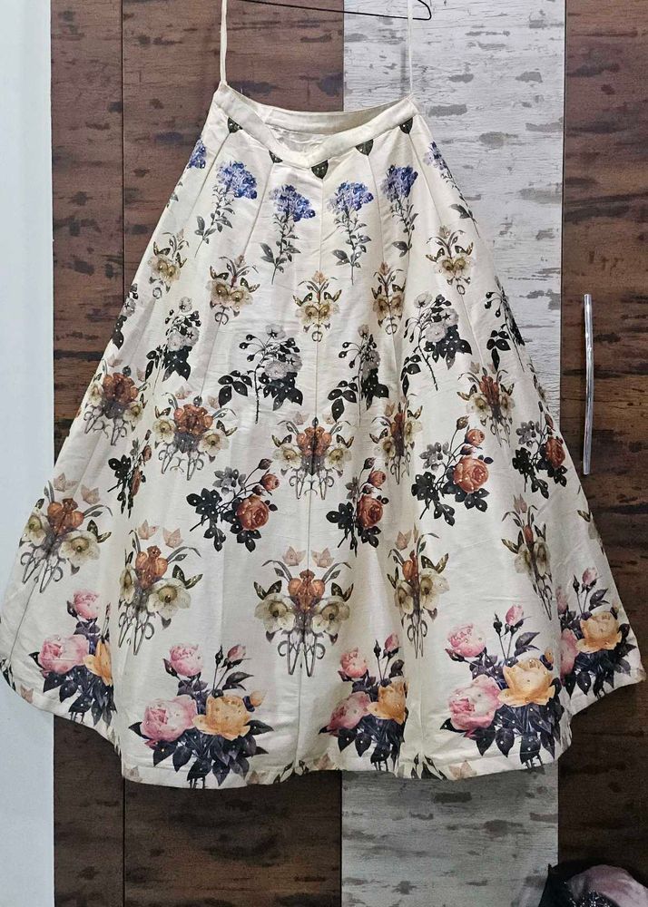 Floral Print Ethnic Skirt Blouse