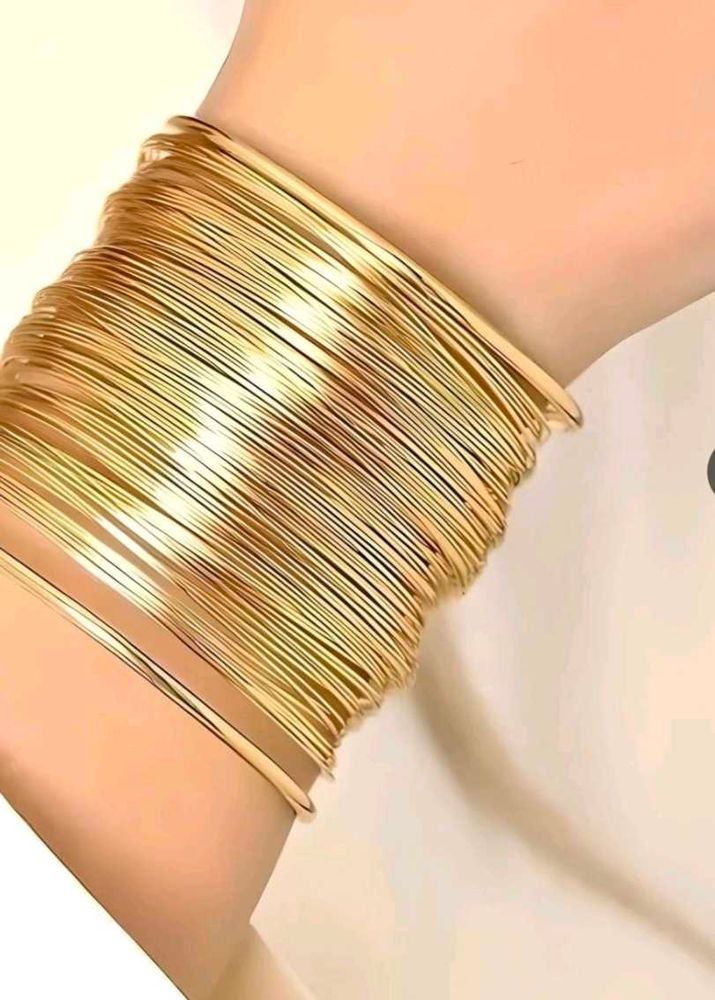 Golden Wire Stackable Bangles