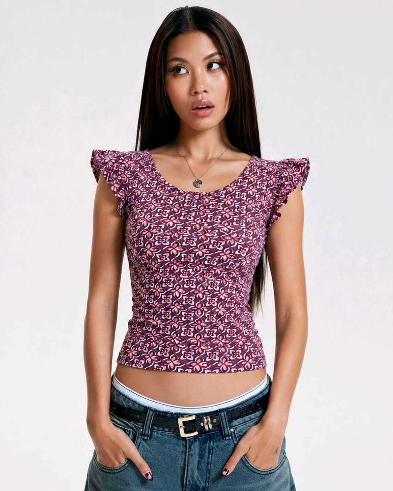 Stylish Printed Cropped Top