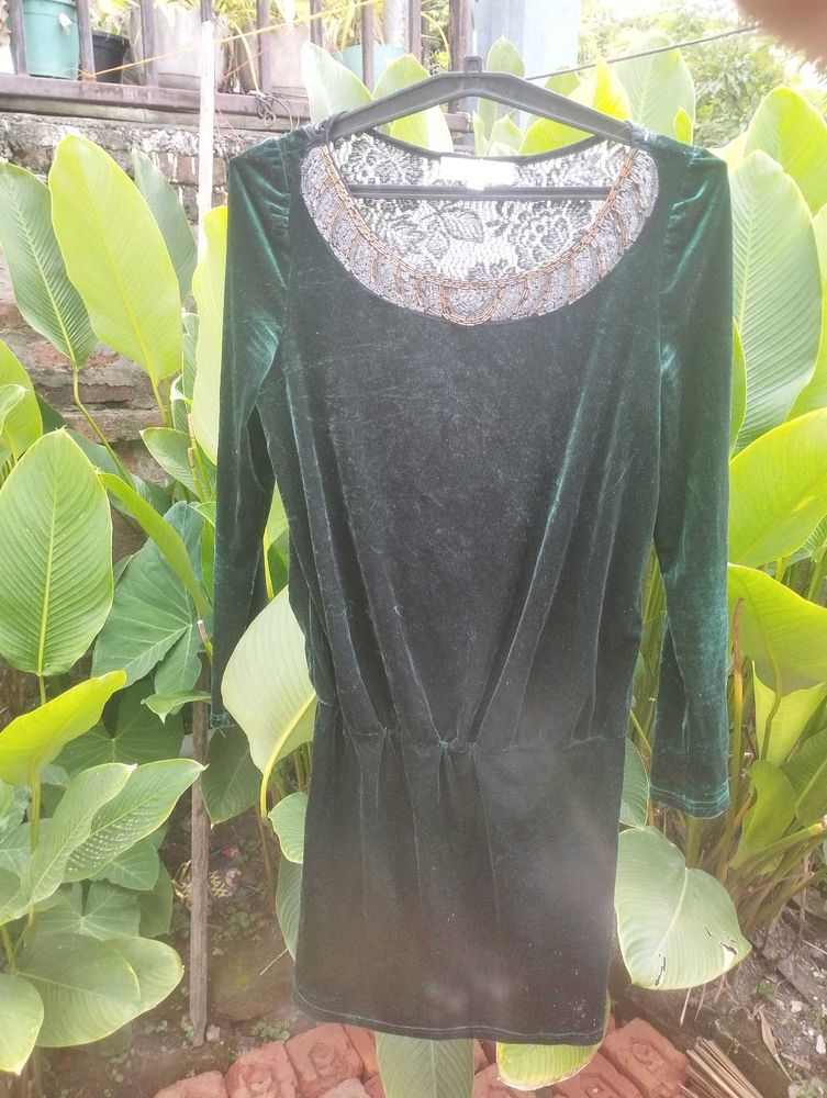 Velvet Green Dress