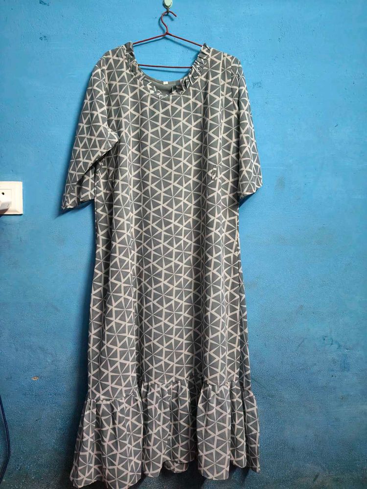 Casual Geometric Print Midi Dress