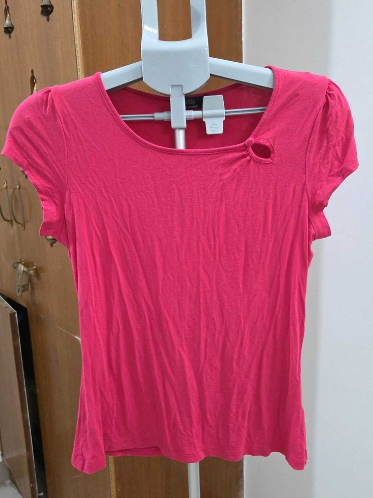 Chic Pink Short-Sleeve Top