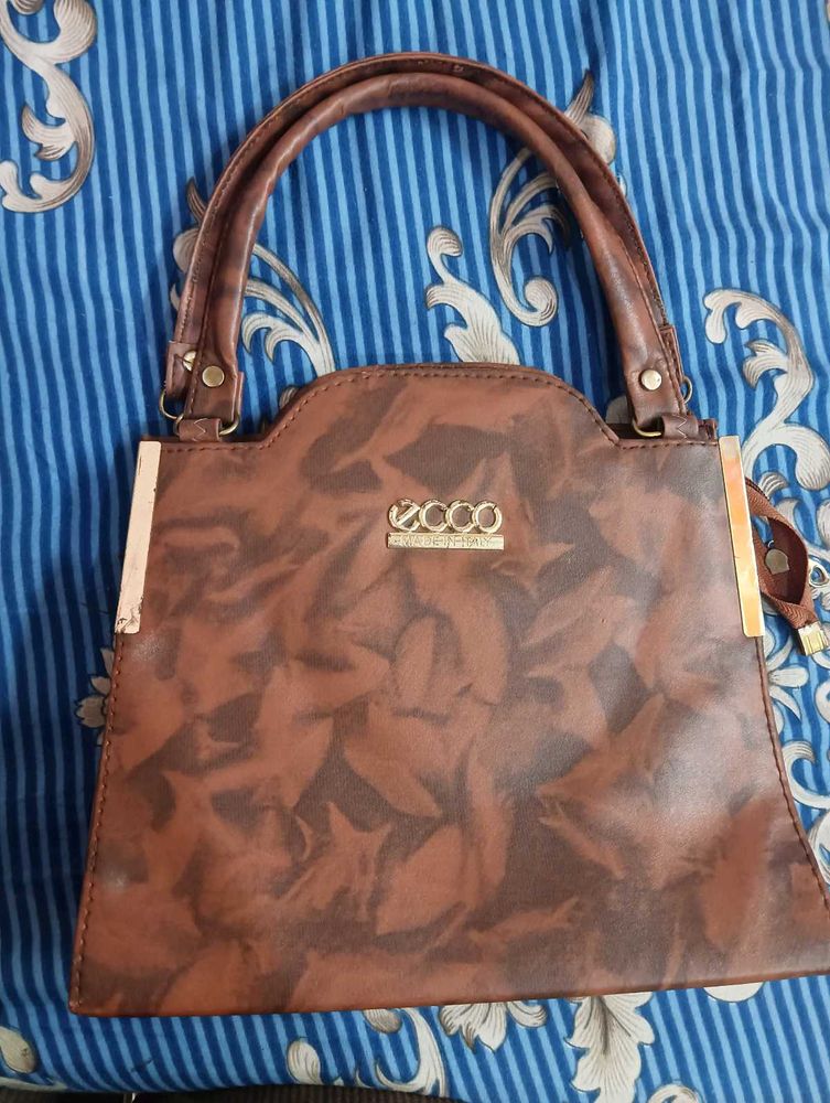 Chic Brown Textured Handbag
