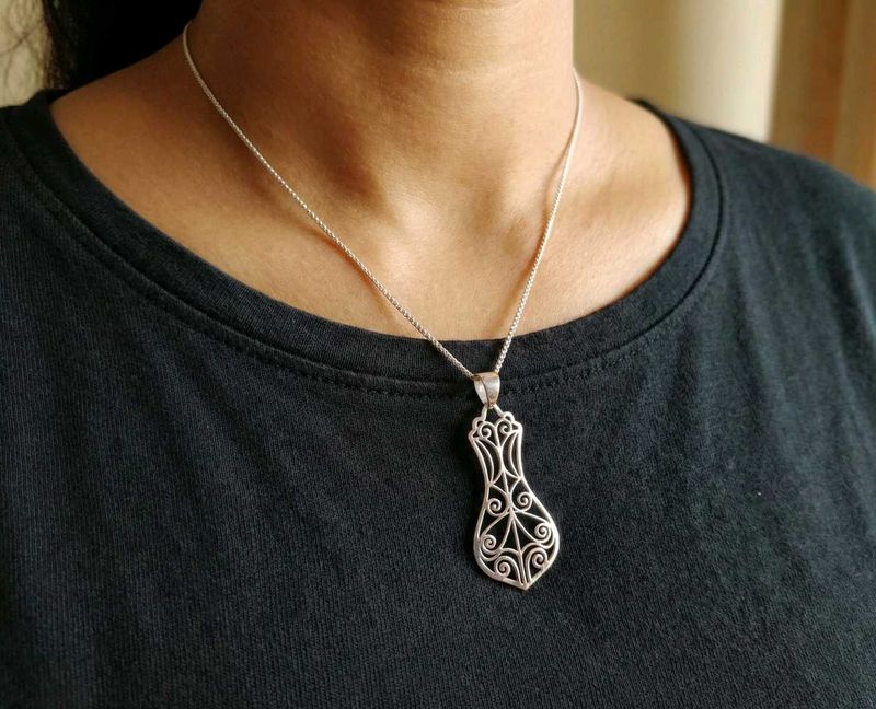 Boho Silver Pendant