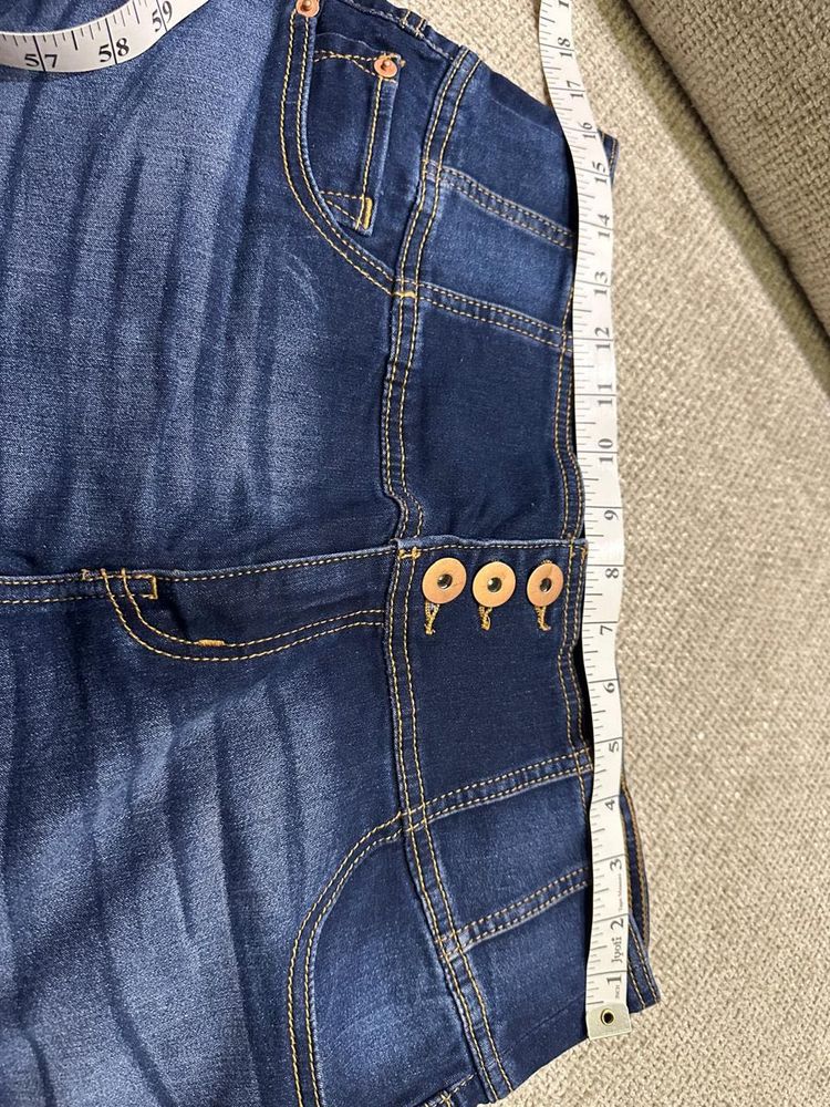 last price Blue Denim Jeans with Button Detail