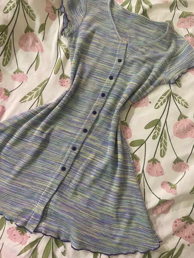 Striped Button-Down Dress