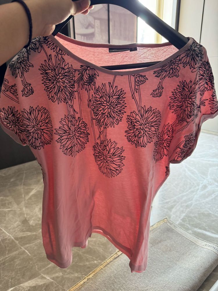 Pink Floral Print Top
