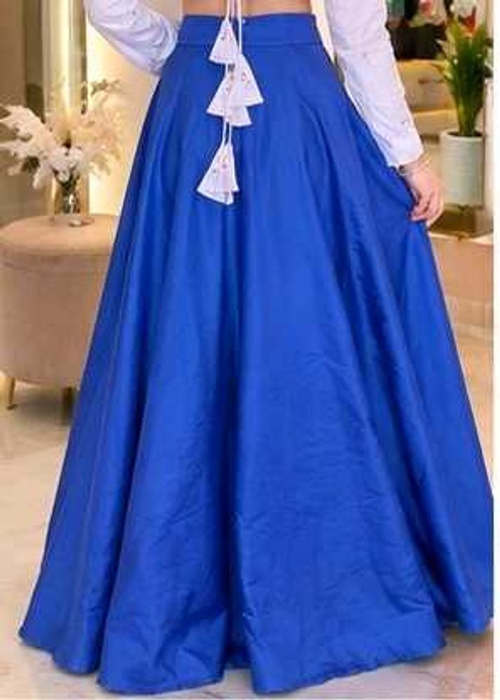 Royal Blue Skirt with Tassels