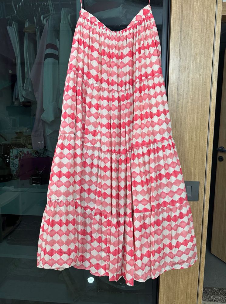 Boho Tiered Midi Skirt with blouse