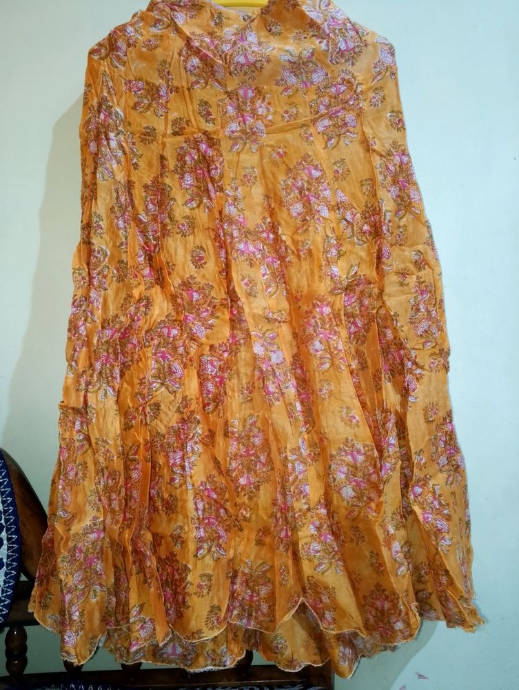 Full Gher Yellow Colour Me Skirt