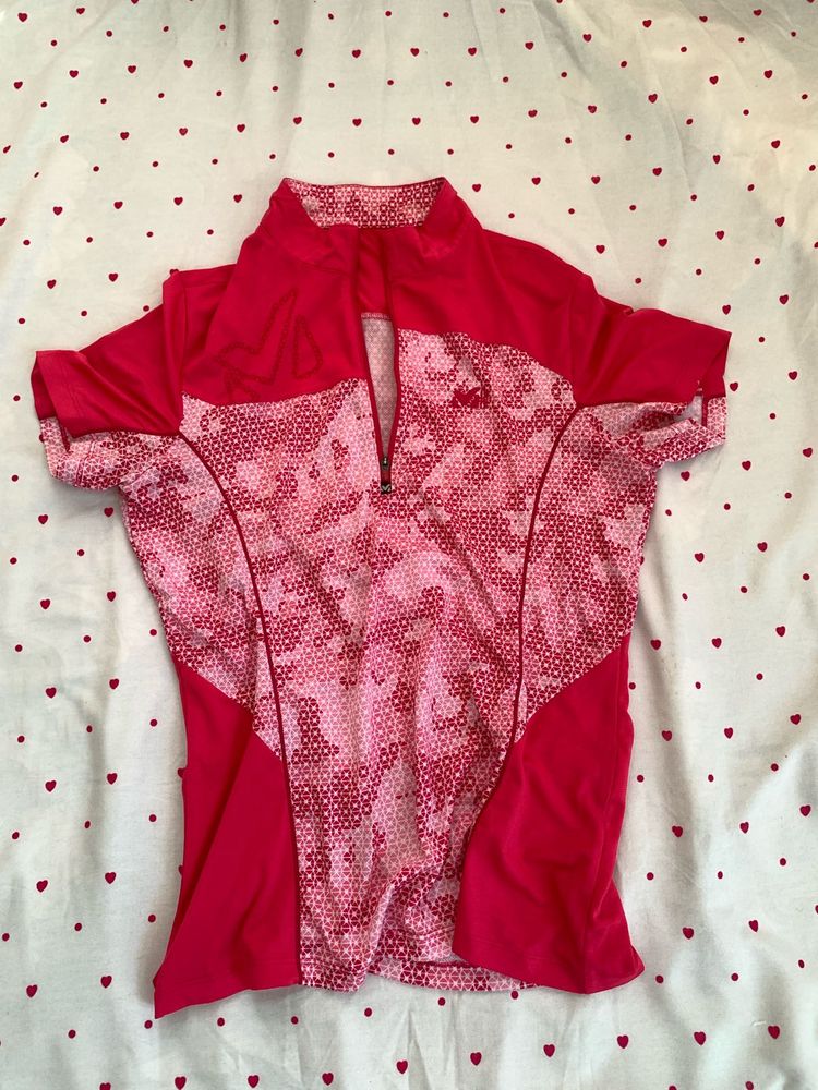 Pink Camo Quarter Zip Top