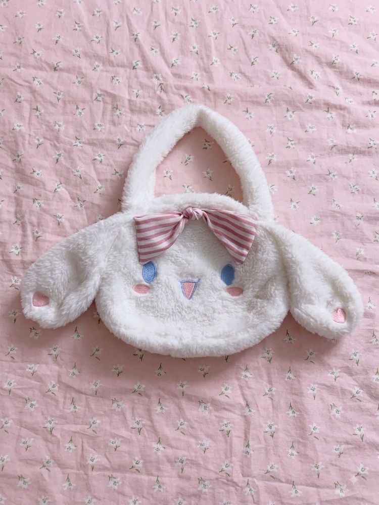 Cute White Fluffy Bunny Bag