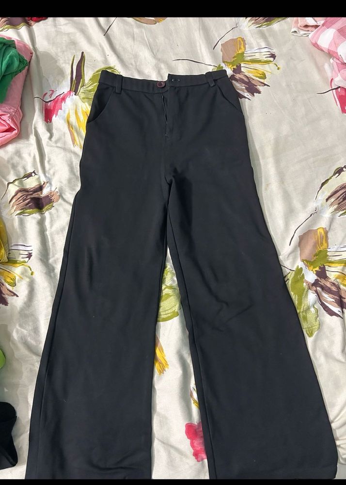 Classic Black Wide Leg Trousers