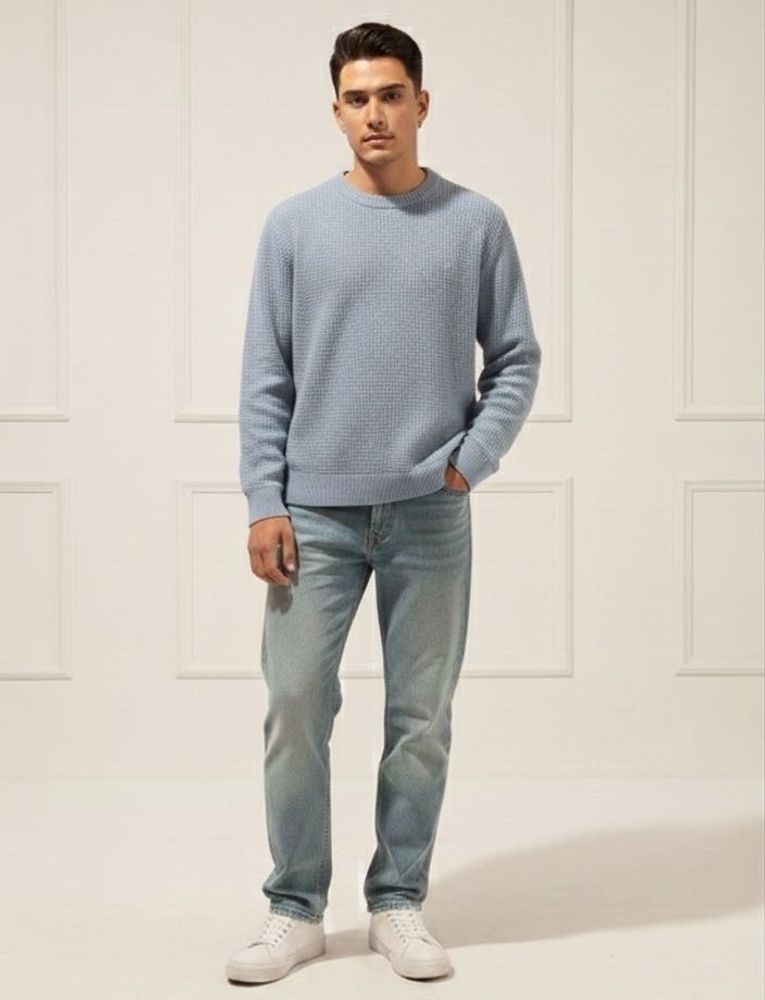 Blue Long Sleeve Pullover Sweater (Oversized)