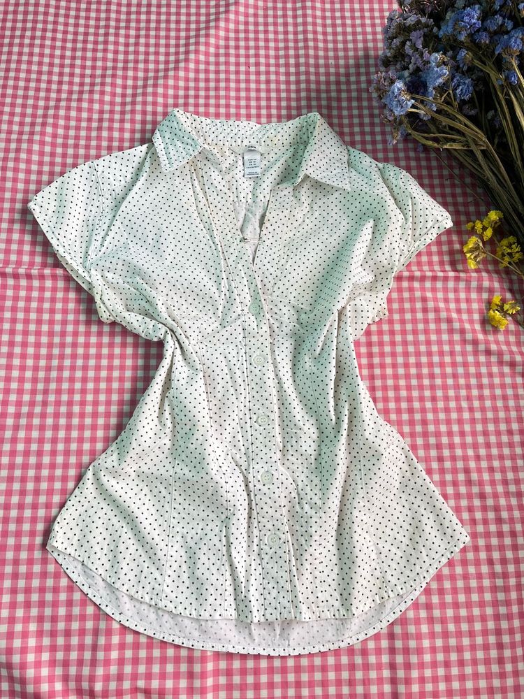 (COMBO)While polka dot H&amp;M top x Mango to