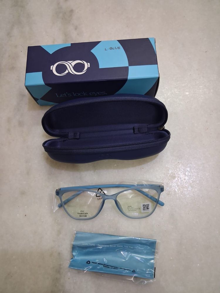 New Stylish Blue Eyeglasses with Case