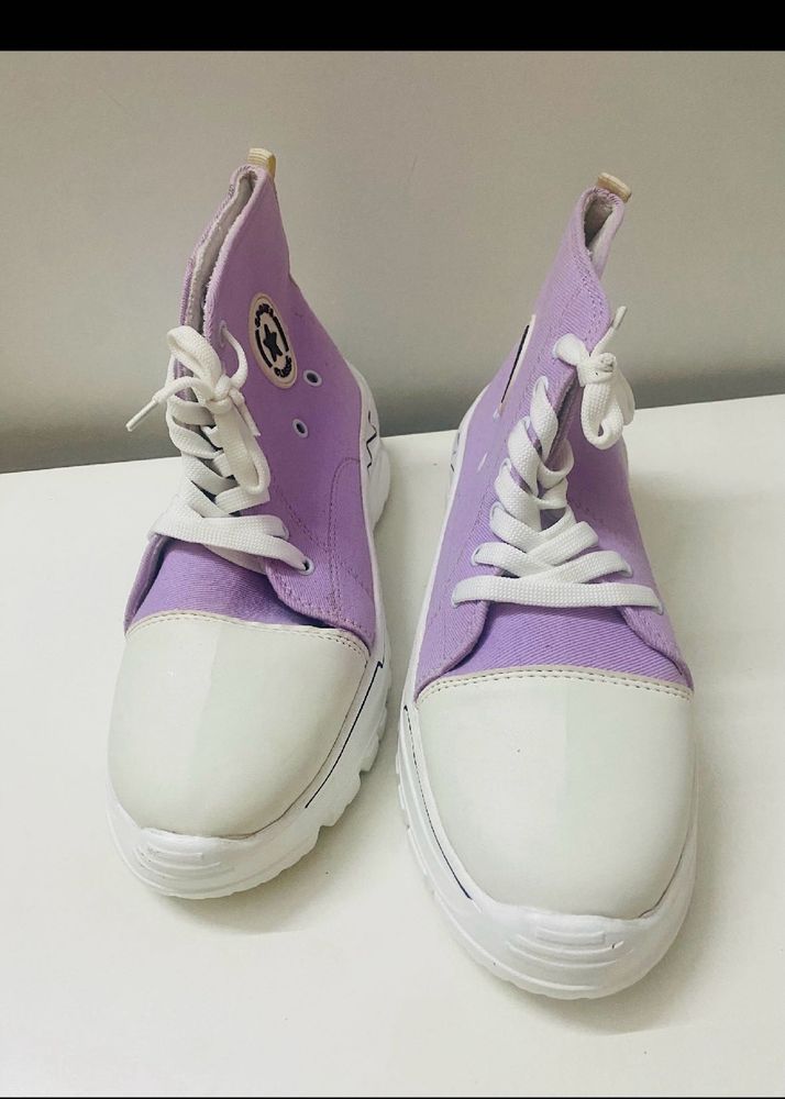 Lavender High-Top Sneakers