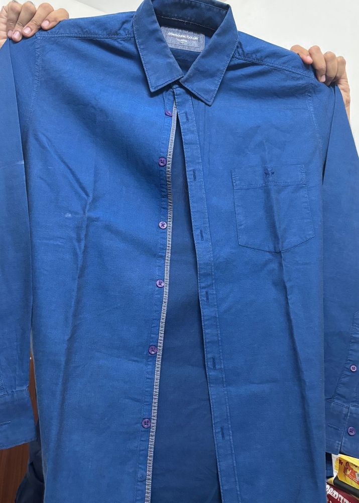 Men's Blue Cotton formal Shirt