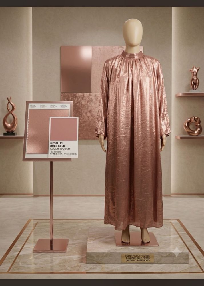 Elegant Metallic Rose Gold Gown