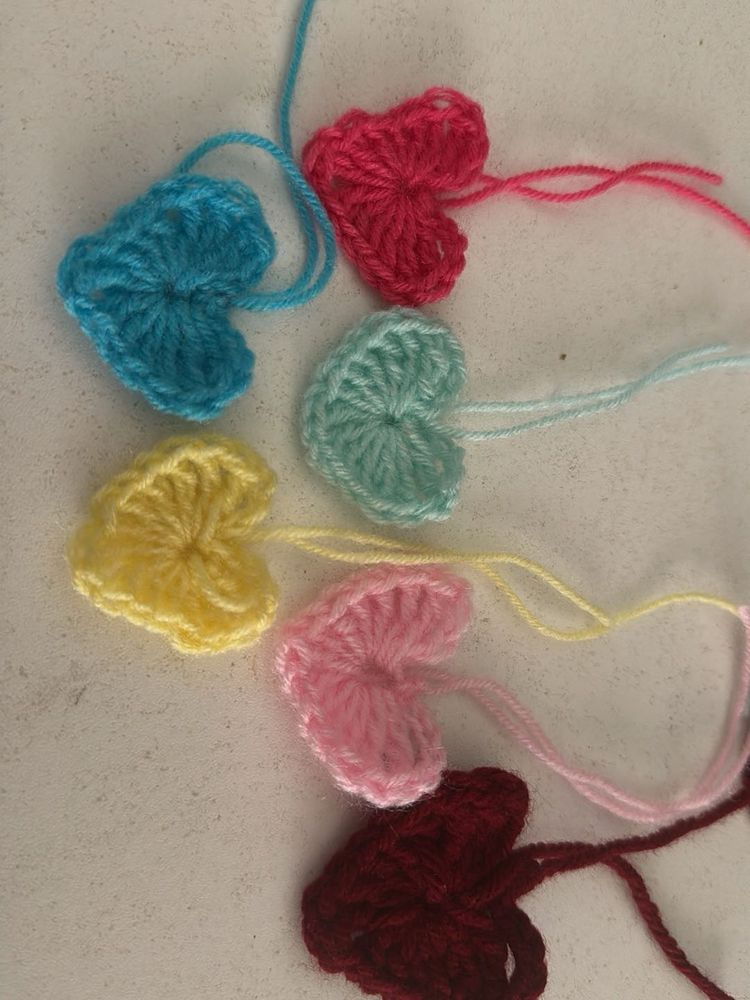 Handmade Crochet Heart Appliques