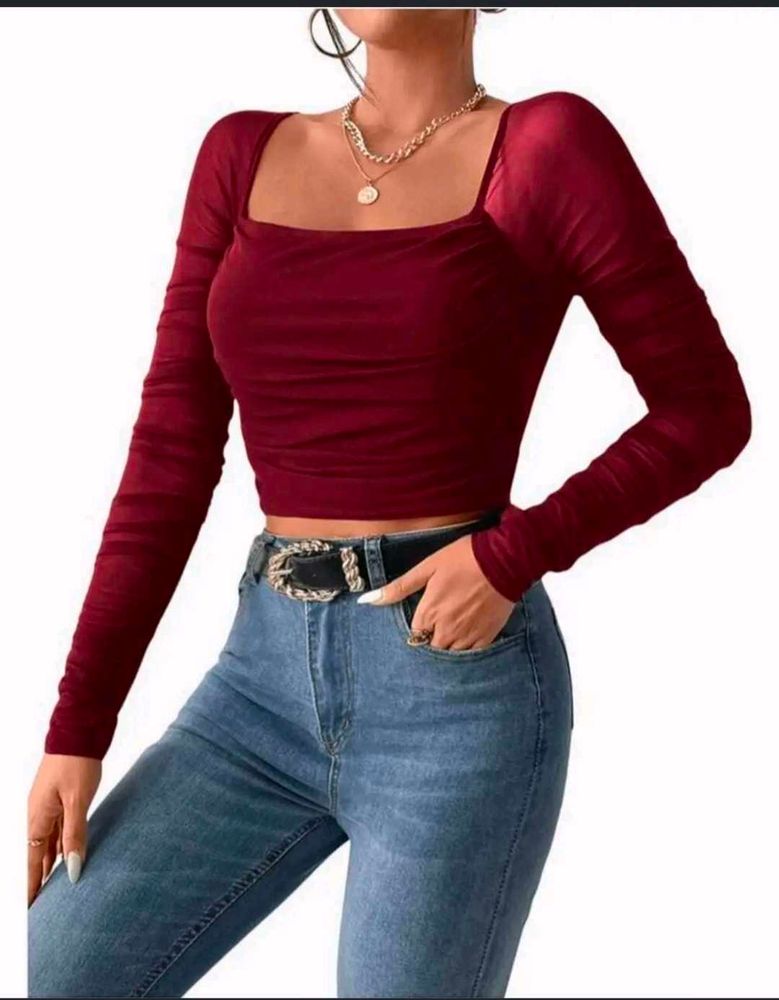 Beautiful Sleeve Maroon Top👈🏻♥️