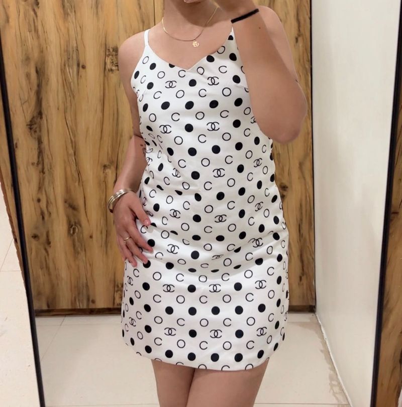 White Polka Dot Mini Dress