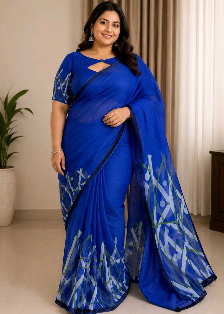 Price Drop🎊navy Blue Saree