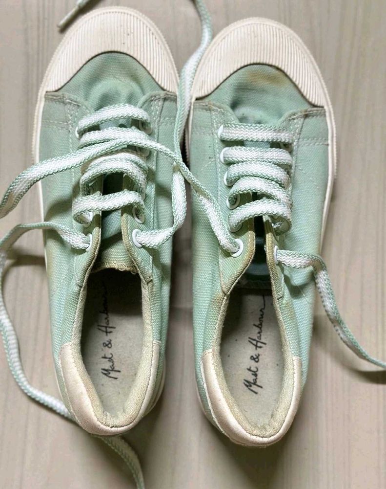 Pastel Green Canvas Sneakers