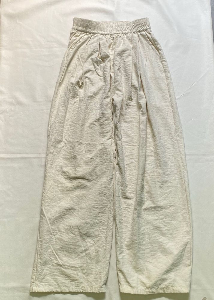 Cream Wide Leg Pants