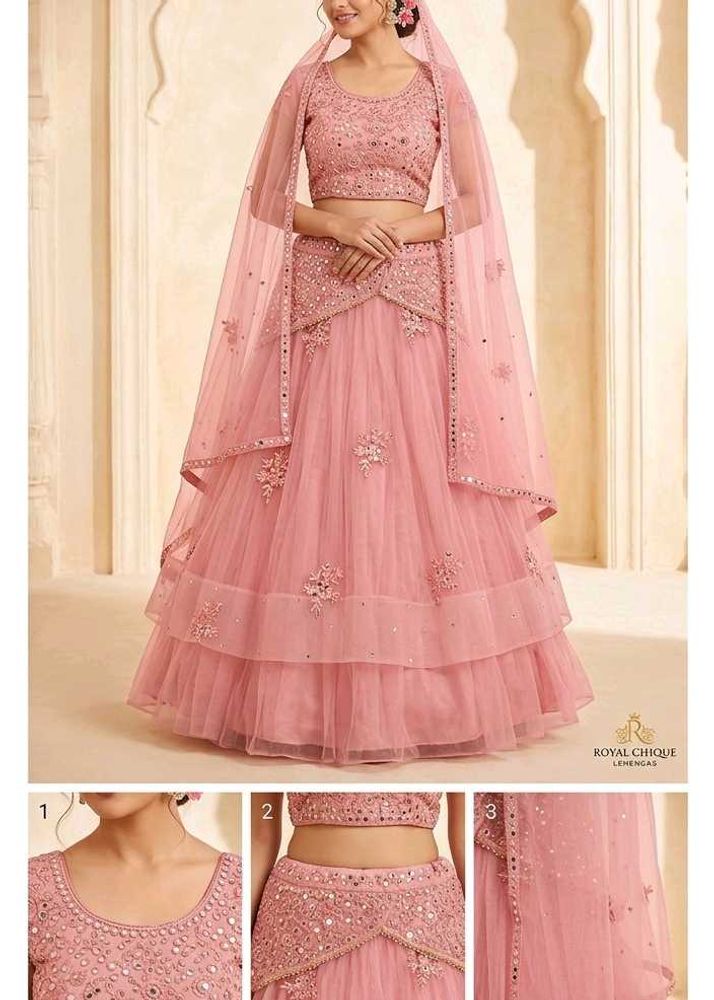Pink Embellished Lehenga Choli Set