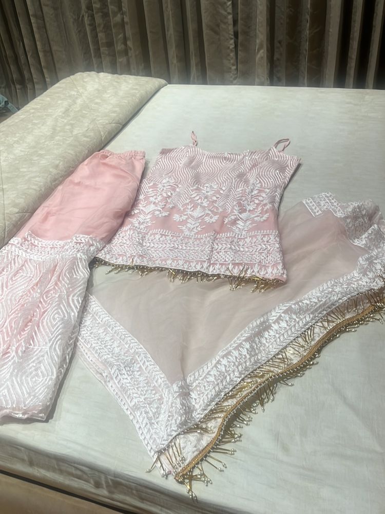 Pink Embroidered Salwar Kameez Set