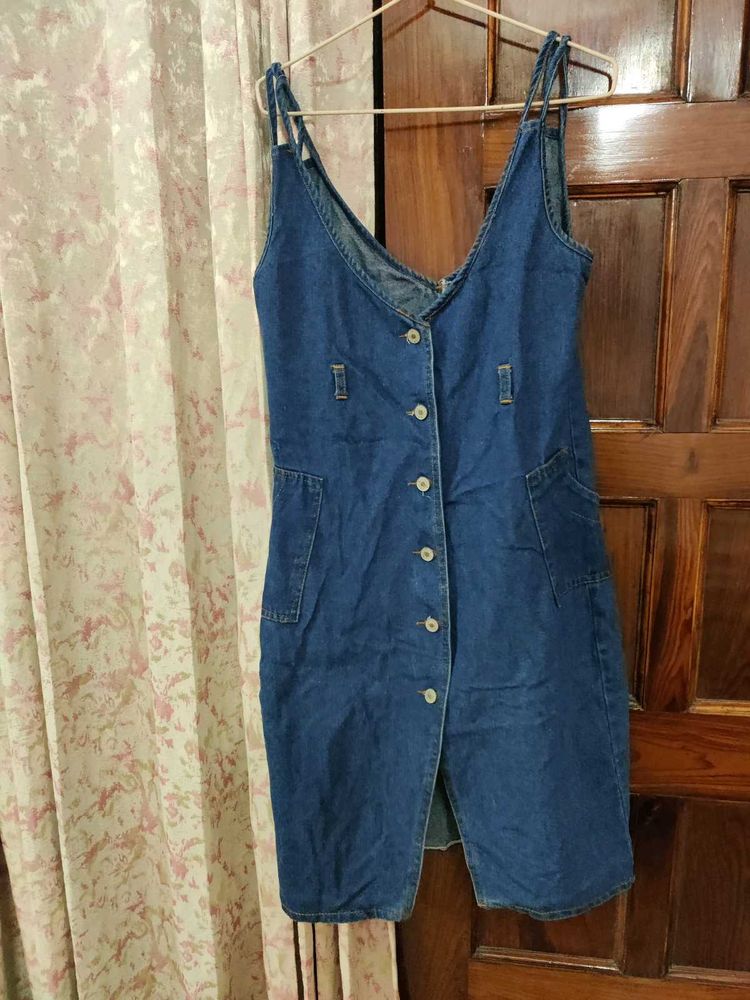 Denim Button-Up Midi Dress