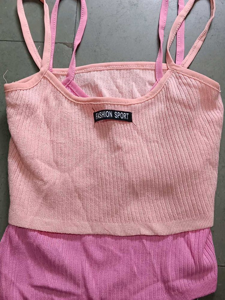 Cute Pink Ribbed Tank Top