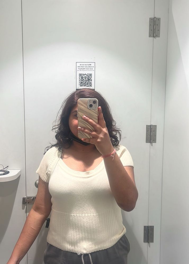 Cute Cream Ribbed Knit Top
