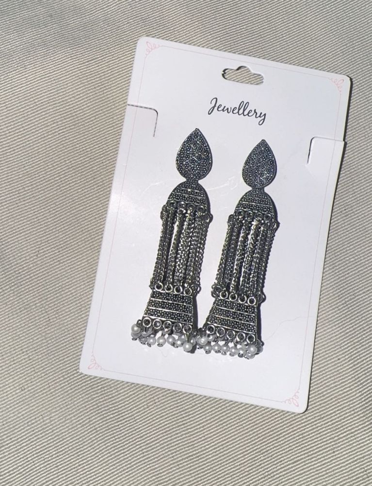 Oxidized Jhumka Earrings