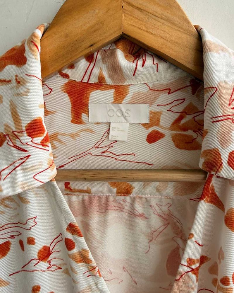 COS Abstract Print Collared Shirt