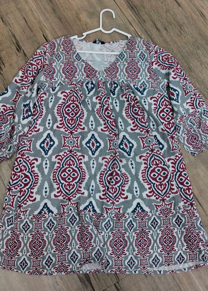 Boho Print Tunic Top