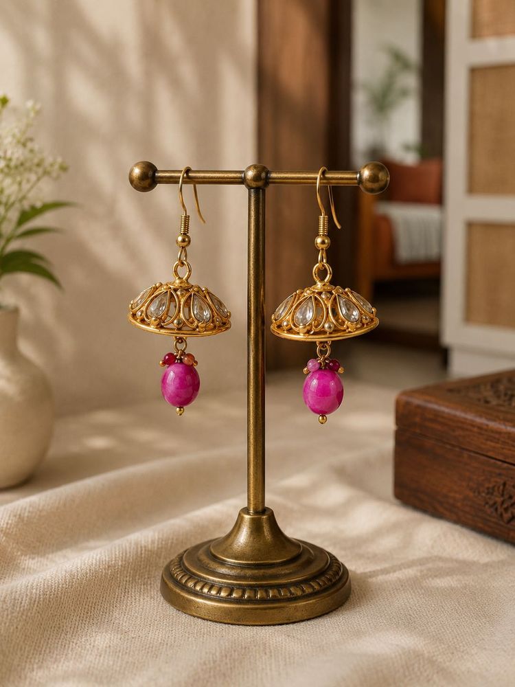 Gold Tone Jhumka Earrings