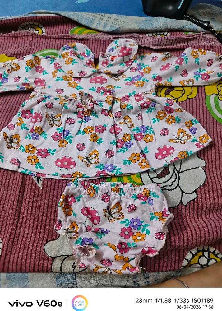 Cute Baby Girl Dress &amp; Bloomers Set
