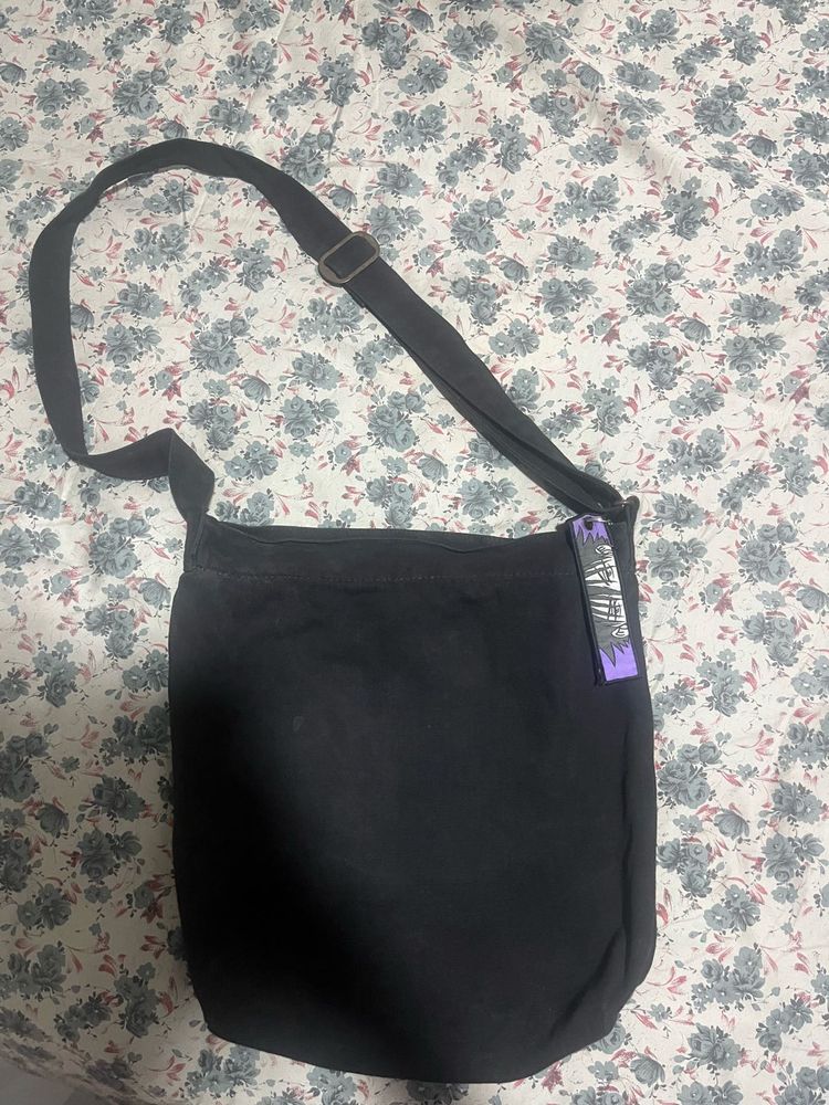 Black Canvas Crossbody Bag