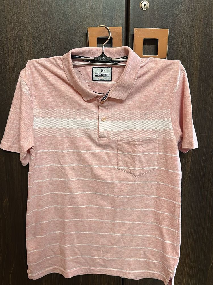 Pink Striped Polo Shirt