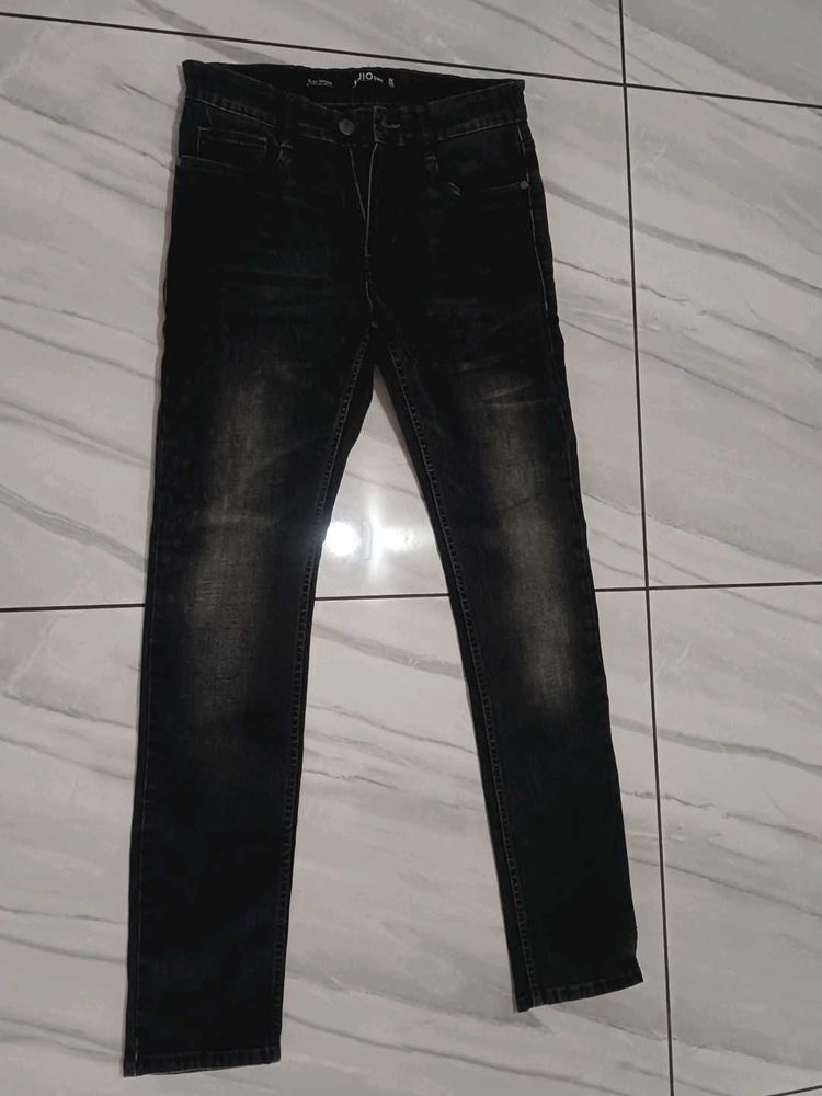 Men's Black Washed Jeans